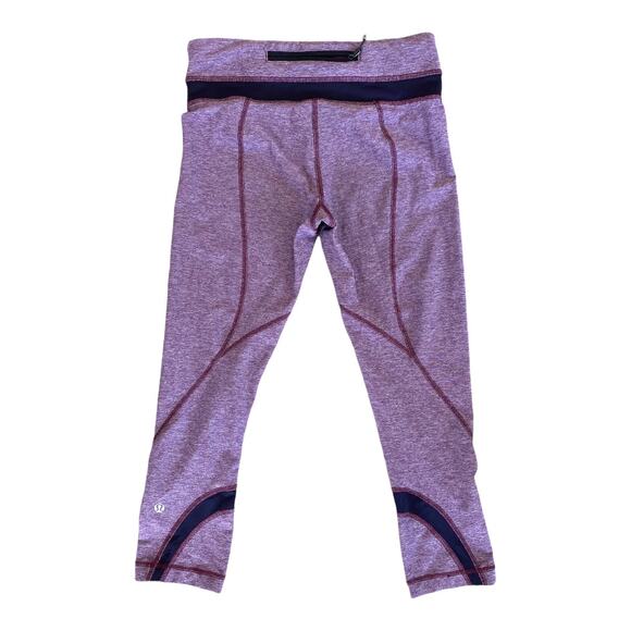 EUC Lululemon Luxtreme Zip Pocket Leggings Purple Pink Size 4 - Picture 2 of 4